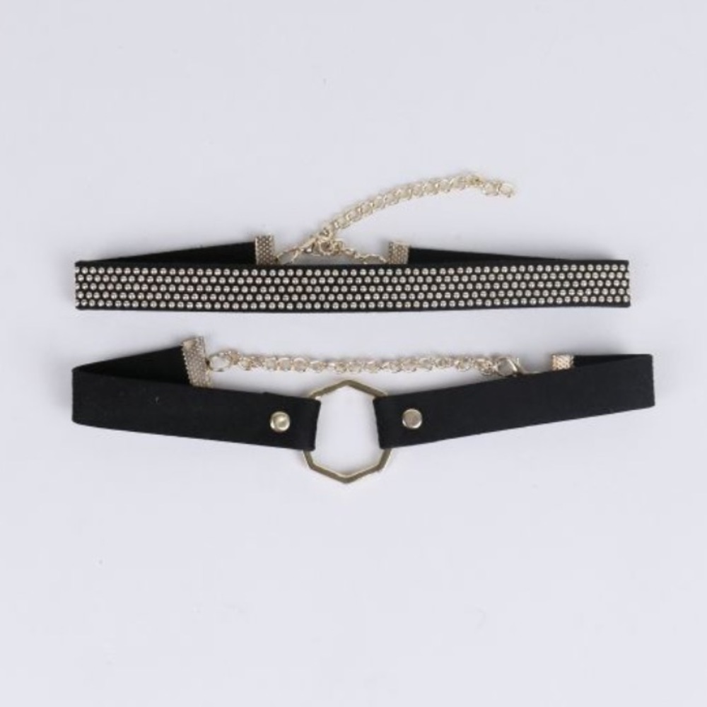 🎉Double Studded and Hexagon Choker Set!